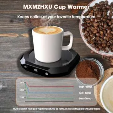 Mug Warmer for Desk - 36W Smart Coffee Cup Warmer with Timer, Auto Shut Off, 3 Heat Settings, Keep Y...