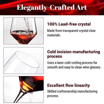 Elegant Bella Vino Italian Red Wine Glasses Set of 2