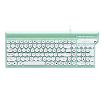 MQSUZA Wired Keyboard, Cute Keyboard Esay to Type, Compact Full Size 102 Keys for Windows PC/Laptop/Desktop(Mint Green)