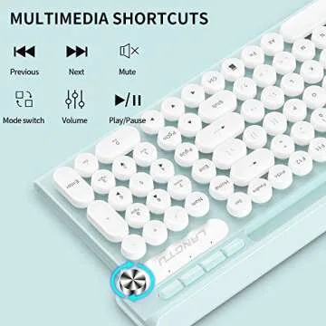 MQSUZA Wired Keyboard, Cute Keyboard Esay to Type, Compact Full Size 102 Keys for Windows PC/Laptop/Desktop(Mint Green)