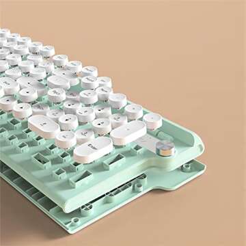 MQSUZA Wired Keyboard, Cute Keyboard Esay to Type, Compact Full Size 102 Keys for Windows PC/Laptop/Desktop(Mint Green)