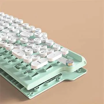 MQSUZA Wired Keyboard, Cute Keyboard Esay to Type, Compact Full Size 102 Keys for Windows PC/Laptop/Desktop(Mint Green)