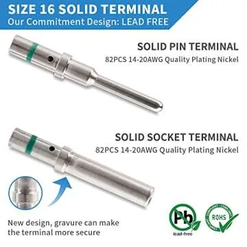 JRready 238PCS DT Connector Waterproofing, 2 3 4 6 8 12 Pin Deutsch DT Connector Kit with 82Pairs Size 16 Solid Contacts for Automotive Repair, Marine Waterproof Electrical Connector (ST6317)