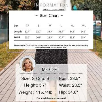 EXLURA Womens High Waist Polka Dot Pleated Skirt Midi Swing Skirt with Pockets Black