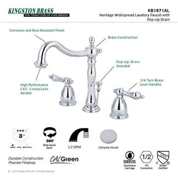 Kingston Brass Heritage Lavatory Faucet for Elegant Bathrooms