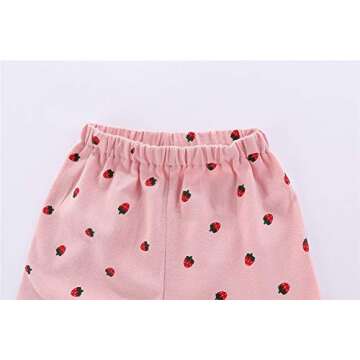 Mud Kingdom Girls Pajamas 100% Cotton Strawberry Sleepwear 4T