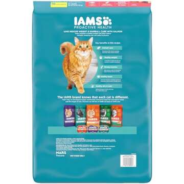Iams Proactive Health Adult Indoor Weight & Hairball Care Dry Cat Food with Salmon, 16 lb. Bag