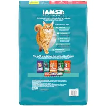 Iams Proactive Health Adult Indoor Weight & Hairball Care Dry Cat Food with Salmon, 16 lb. Bag