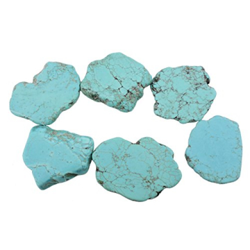 COIRIS 10pcs Natural Turquoise Gemstone Big Irregular Shape Chips Stone Loose Beads for Jewelry Maki...