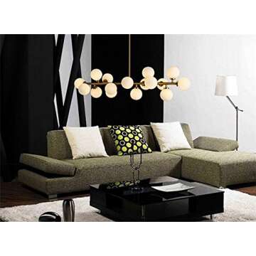 Modern Modo 16 Round Glass DNA LED Chandelier Pendant Lamp Ceiling lamp Fixture (Gold) (3.9" Lampshade)