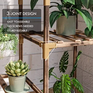 Stylish Eucalyptus Wood Plant Stand for Home and Garden
