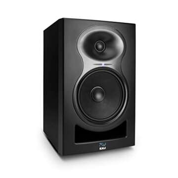 KALI AUDIO LP-6 V2 6.5" Project Lone Pine Powered Studio Monitor - Low-Noise Bi-Amped Professional Studio Speaker for Music Production - 80W, 115dB Max SPL - TRS, RCA, XLR Inputs - Single, Black