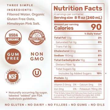 MALK Oat Milk (32oz, Pack of 6) - Organic, Non-GMO, and Dairy-Free