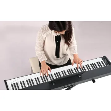 MSTNE Digital Piano 88 Key Weighted with Piano Bench, 88 Key Full Size Semi Weighted Keyboard Piano, Electronic Piano for Beginner,with Adjustable Stand,Carrying Case,Sustain Pedal,Headphone (Black)