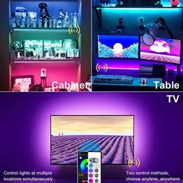 maylit Led Strip Lights, 8.2 ft Tv Led Backlight for 40-60 inch Tv Bluetooth Control Sync to Music, USB Bias Lighting Tv Led Lights Kit with Remote - RGB 5050 LEDs Color Lights for Room Bedroom