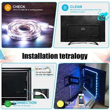 maylit Led Strip Lights, 8.2 ft Tv Led Backlight for 40-60 inch Tv Bluetooth Control Sync to Music, USB Bias Lighting Tv Led Lights Kit with Remote - RGB 5050 LEDs Color Lights for Room Bedroom