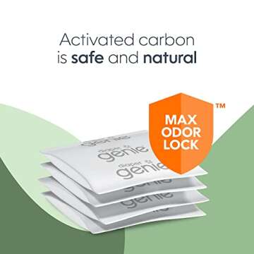 Diaper Genie Carbon Filter (4-Pack) | Diaper Pail Odor Eliminator & Deodorizer | Compatible with the Diaper Genie Complete and Expressions Pail