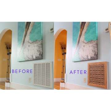 Stellar Air Wood Decorative Return Air Grille, Heavy Duty Decorative Wall Grille for Home, Walls, and Ceilings Vents (not for Floor use) Easily Installation, Style Moroccan,(20 x 25),Inside