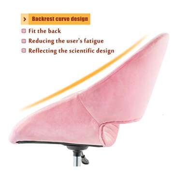 ovios Cute Desk Chair,Plush Velvet Office Chair for Home or Office,Modern,Comfortble,Nice Task Chair for Computer Desk. (Golden-Pink)