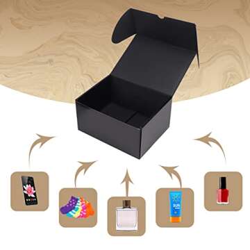 ZBEIVAN 8x6x4 Black Small Shipping Boxes, 20 Packs Corrugated Cardboard Mailer Boxes for Packaging Small Business Mailing Gifts Wrap Boxes with Lids