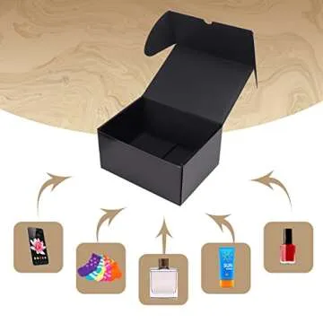 ZBEIVAN 8x6x4 Black Small Shipping Boxes, 20 Packs Corrugated Cardboard Mailer Boxes for Packaging Small Business Mailing Gifts Wrap Boxes with Lids