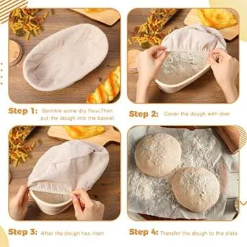 Perfect 4 Piece Bread Banneton Set for Sourdough Baking