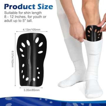 Lightweight Soccer Shin Guards - 2 Pair for Adults Football Players