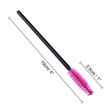 G2PLUS 100PCS Disposable Eyelash Brushes, Mascara Wands Applicator Makeup Kits, Eyelash Spoolies Brushes for Eyelash Extensions and Eyebrows (Rose)
