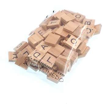 Raylinedo® 200X Wooden Scrabble Tiles Letter Alphabet Scrabbles Number Crafts English Words Lowerca...