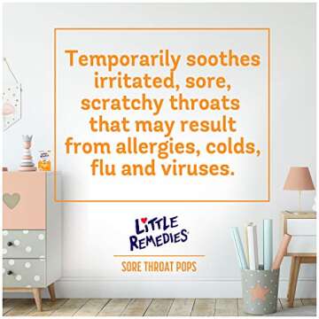 Little Remedies Sore Throat Pops, Made With Real Honey, 10 Count(Pack of 1)