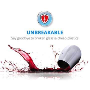 ELIXIR GLASSWARE Stemless Wine Glasses Set of 4-18 oz - Unbreakable Wine Glasses - Stemless Wine Gla...