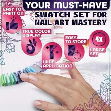 200 Pcs Clear Nail Swatch Sticks - Nail Swatches for Gel Polish - Transparent Acrylic Tips with Metal Rings for Organization, Suitable for Displaying Colors and Training by Beginners and Professionals