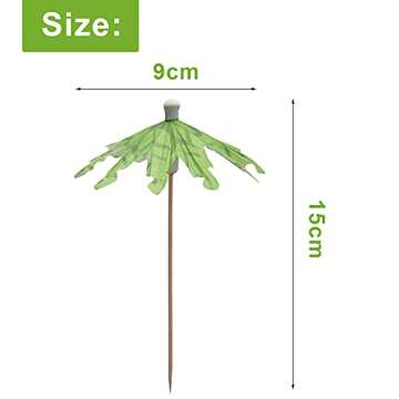 50pcs Cocktail Umbrellas for Drinks, Coolrunner Coconut Palm Tree Umbrella Toothpicks, Tropical Umbr...