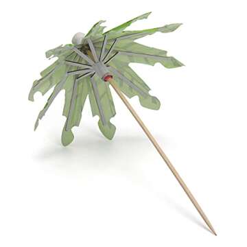 50pcs Cocktail Umbrellas for Drinks, Coolrunner Coconut Palm Tree Umbrella Toothpicks, Tropical Umbrella Decorations for Drinks Cocktail Cupcake Fruit - Add a Great Addition to Themed Party