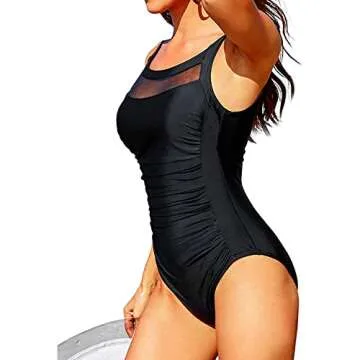 Tempt Me Women One Piece Mesh Swimsuits with Tummy Control and Chic Design