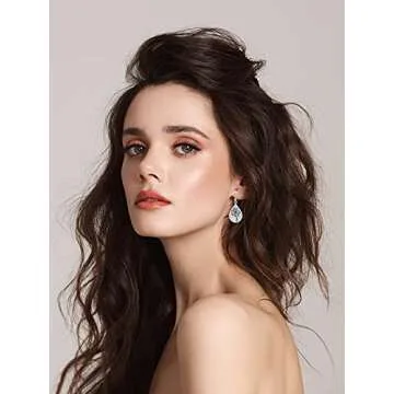 LOVECOM Dandelion Drop Earrings in Sterling Silver for Women