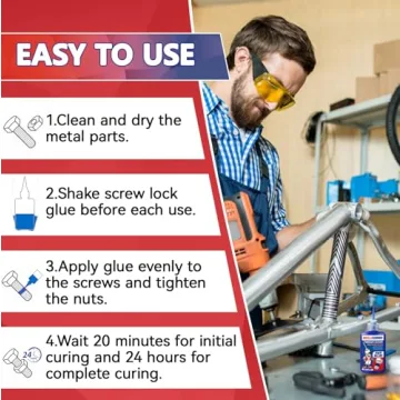 Blue & Red Threadlocker for Nuts Bolts Fasteners - Secure Hold