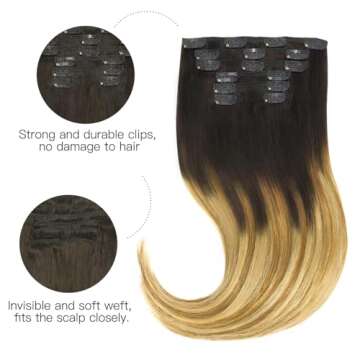 HOTBANANA Real Human Hair Clip-in Extensions for All Styles