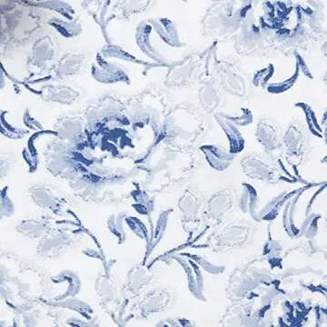 Laura Ashley - Queen Sheets, Soft Sateen Cotton Bedding Set - Sleek, Smooth, & Breathable Home Decor (Lorelei Dark Blue, Queen)