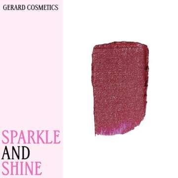 Gerard Cosmetics Glitter Lipstick (Cupid), Hot Pink Lipstick with Sparkling Metallic Glitter, Long Lasting, Smooth Formula, Highly Pigmented Opaque Color, Cruelty Free & Made in USA