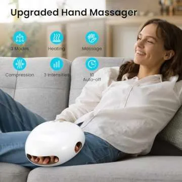 NOWWISH Hand Massager with Heat and Compression for Arthritis and Carpal Tunnel Pain, Birthday Gifts for Women Men - White
