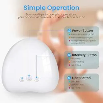 NOWWISH Hand Massager with Heat and Compression for Arthritis and Carpal Tunnel Pain, Birthday Gifts for Women Men - White