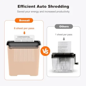 Bonsaii Paper Shredder Compact Design for Home Office