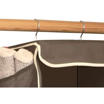 Simple Houseware 5 Shelf Hanging Closet Organizer, Brown