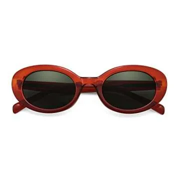 FEISEDY Retro Oval Sunglasses for Chic Sun Protection