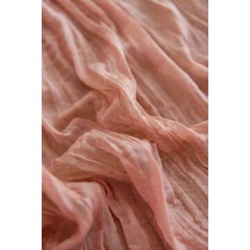 Ling's Moment 10Ft x 35" Wide Gauze Semi-Sheer Canyon Sunset Cheesecloth Table Runner Fall Tablecloth for Wedding Party Bridal Shower Boho Table Decor Terracotta Canyon Sunset…