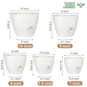 QRRICA Self Watering Pots Set for Indoor Outdoor Plants