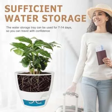 QRRICA Self Watering Pots Set for Indoor Outdoor Plants
