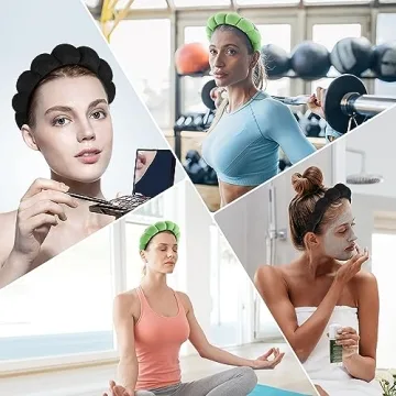 Ztomine 2 Count Hairband, Set of 2 - Thick, Soft, Plush, Absorbent Terry Cloth Spa Headbands for Washing Face or Facial - Puffy Makeup Headbands for Face Washing, Mask, Skin Treatment