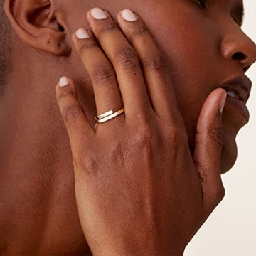 PAVOI 14K Gold Plated Twist Stacking Ring for Women